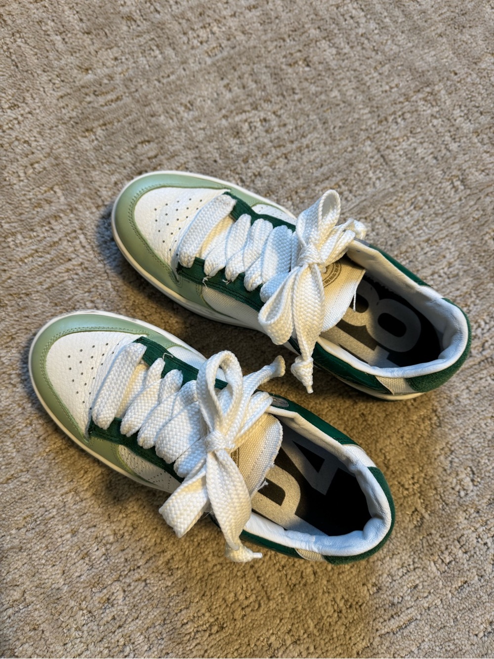 P448 Women's Low-Top Sneakers in White and Green